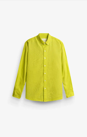 COTTON LINEN NEON GREEN SHIRT
