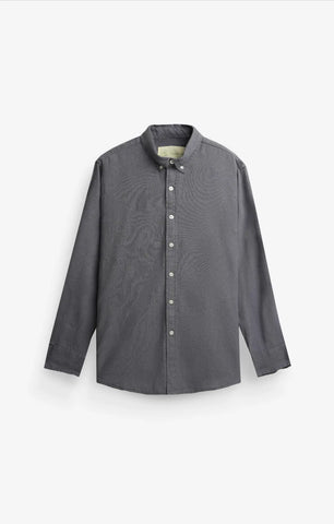 COTTON LINEN SLATE BLUE SHIRT