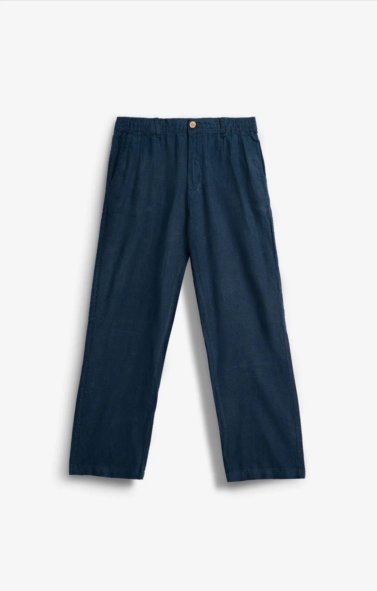COTTON LINEN NAVY PANTS