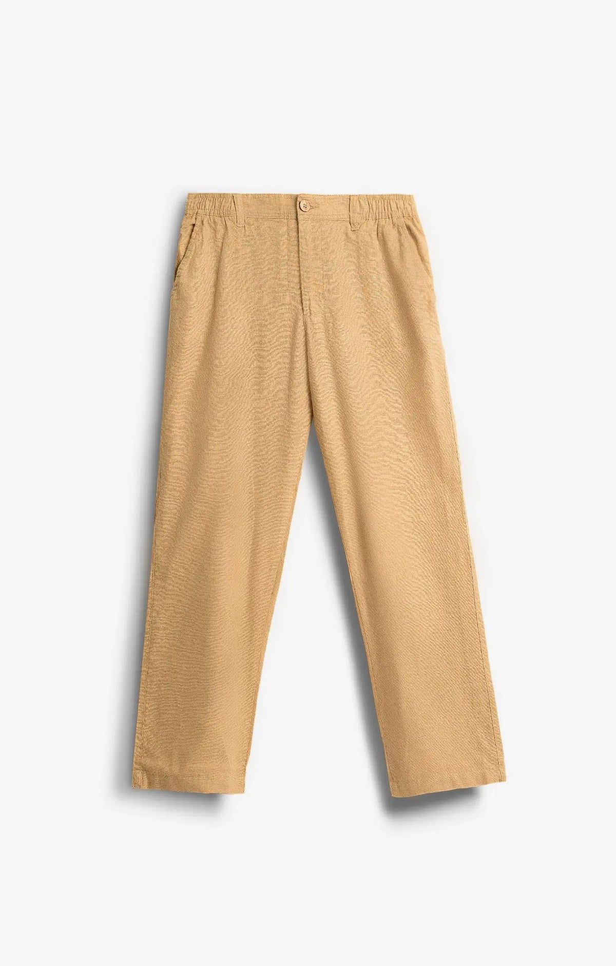 COTTON LINEN CAMEL BROWN PANTS