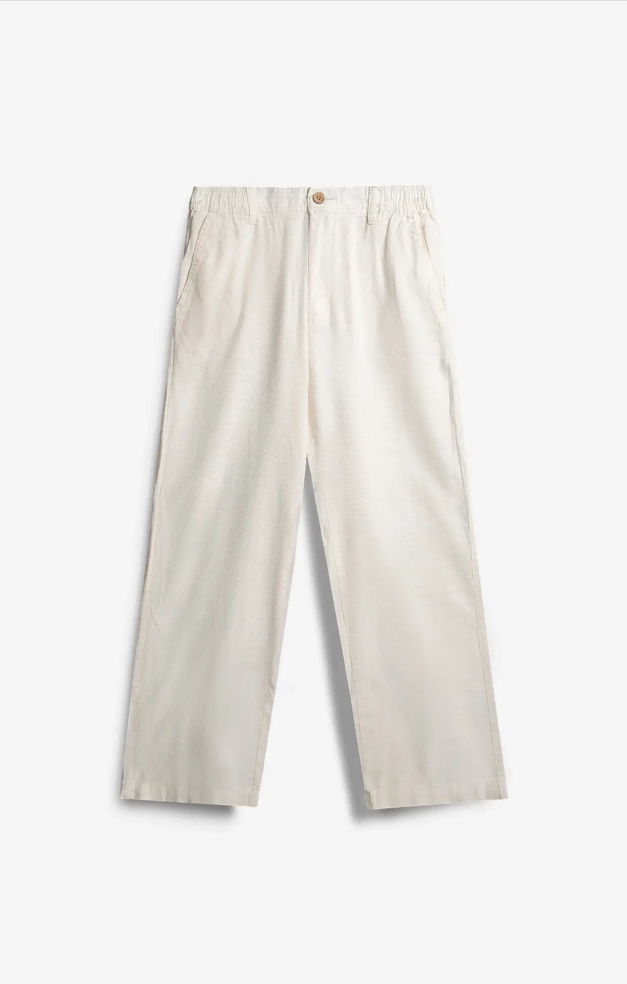 COTTON LINEN PEARL WHITE PANTS