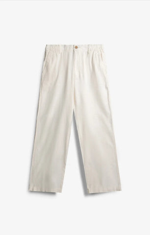 COTTON LINEN PEARL WHITE PANTS