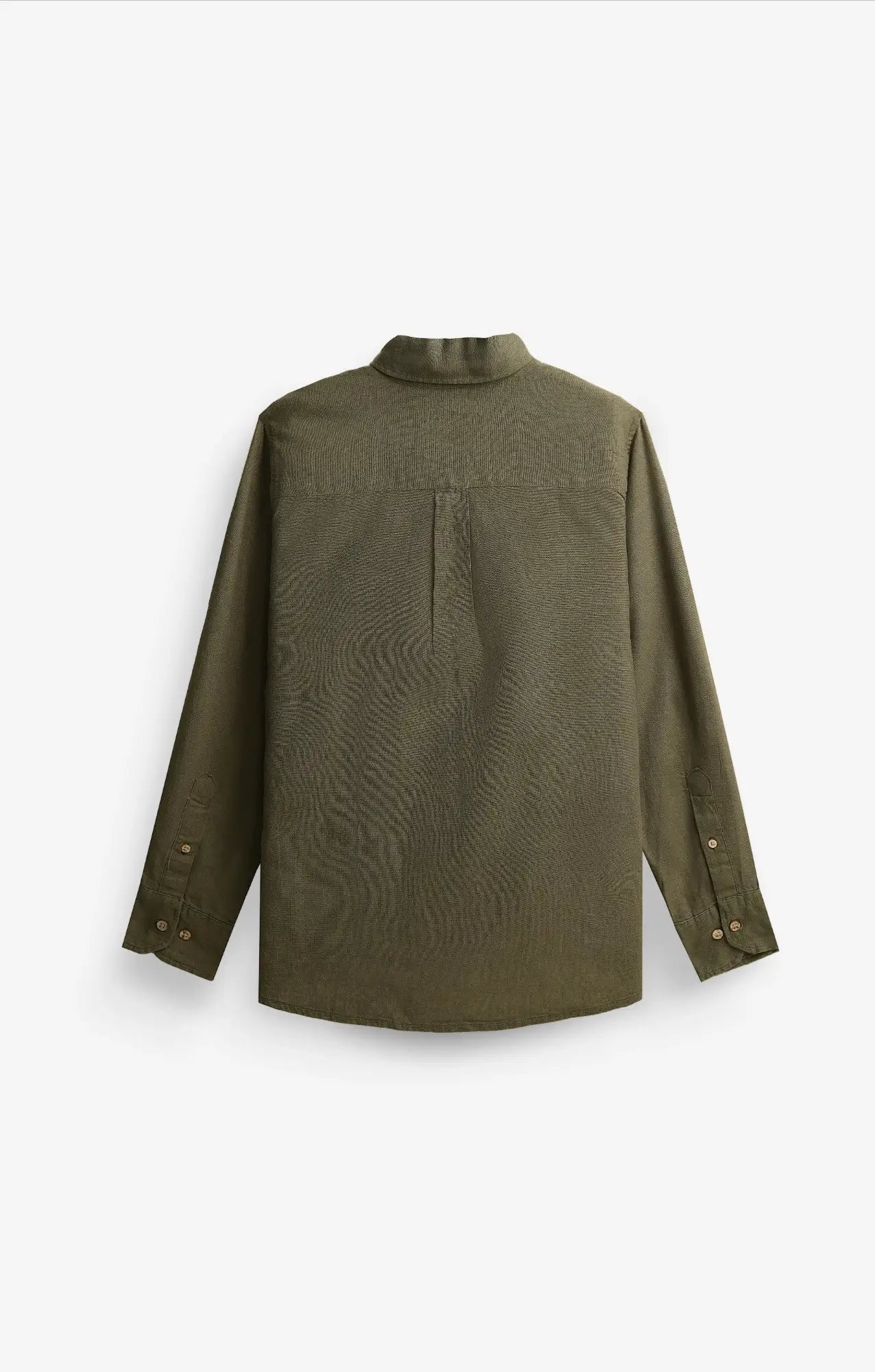 COTTON LINEN OLIVE GREEN SHIRT