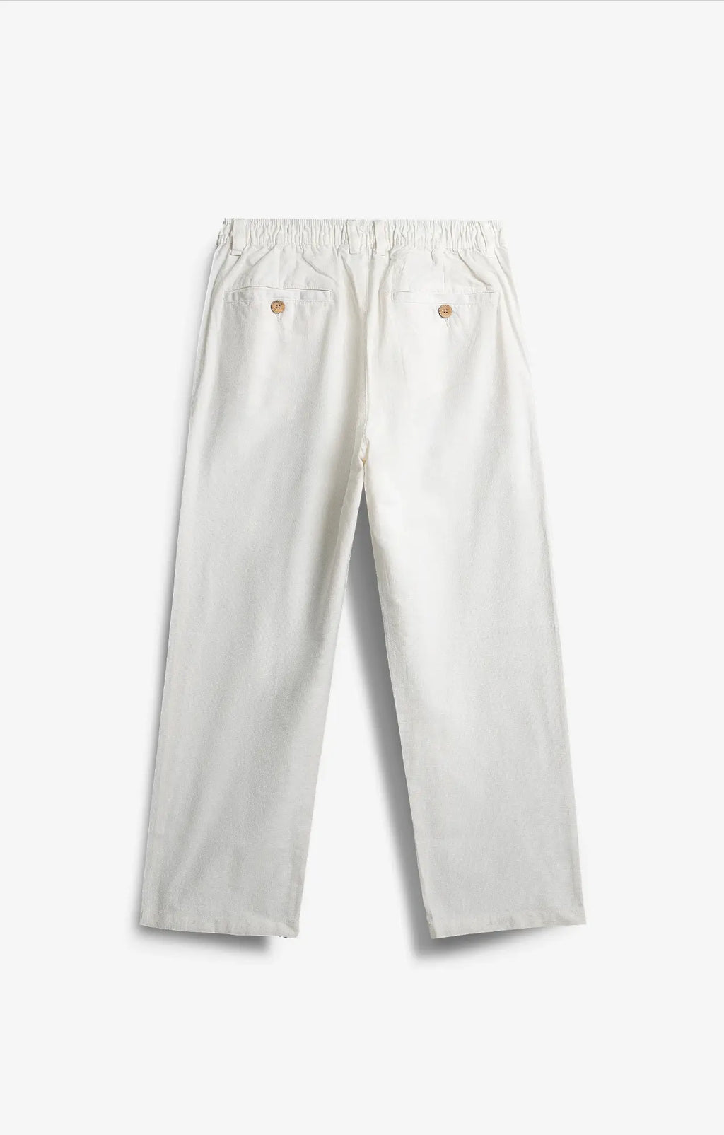 COTTON LINEN TEXTURE WHITE PANTS