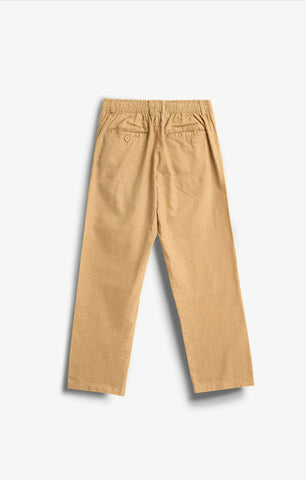 COTTON LINEN CAMEL BROWN PANTS
