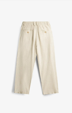 COTTON LINEN DESSERT BEIGE PANTS
