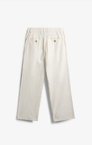 COTTON LINEN PEARL WHITE PANTS