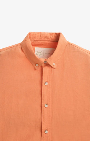 VELAIR LINEN NEON ORANGE SHIRT