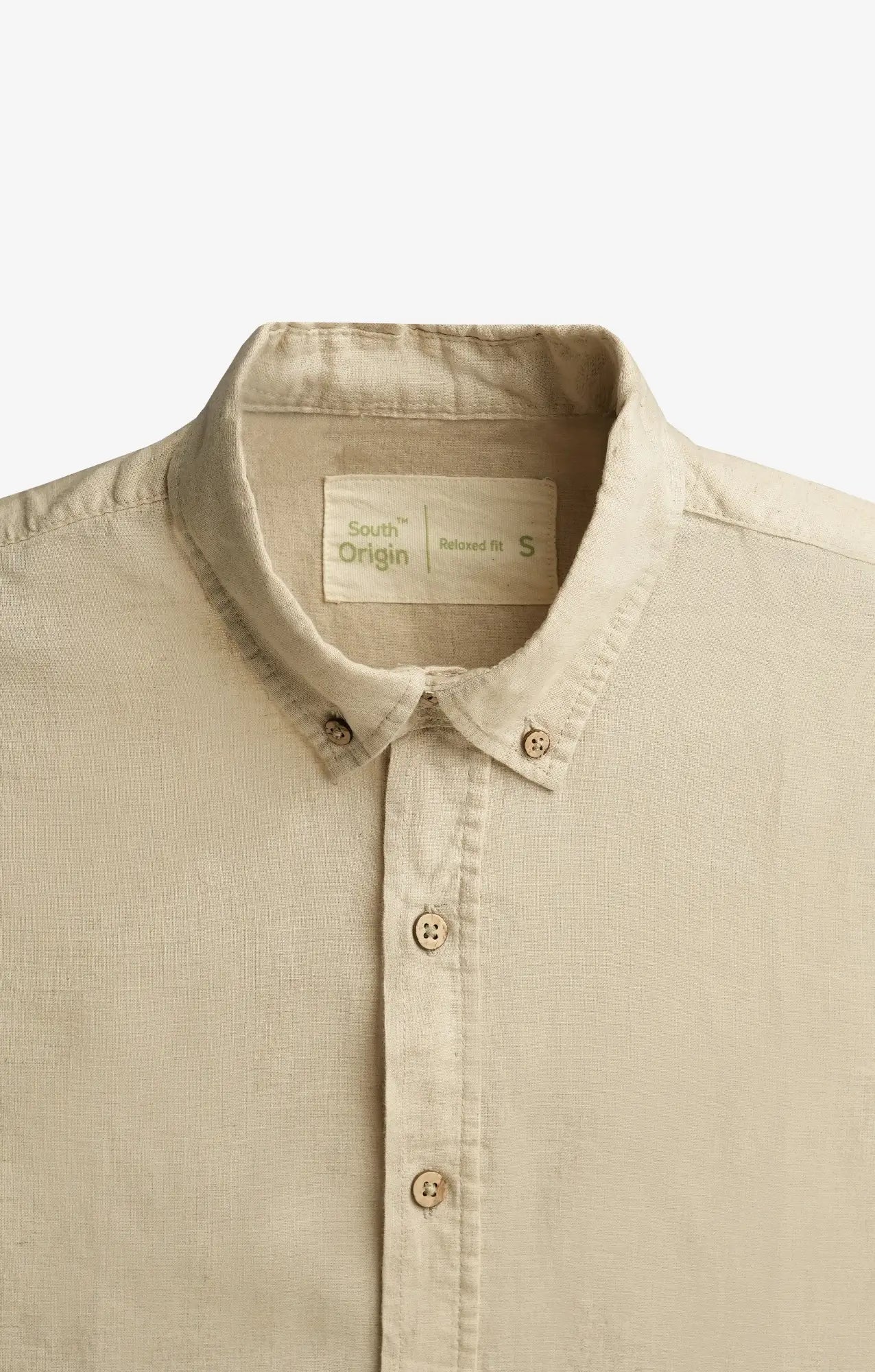 COTTON LINEN TEXTURE BEIGE SHIRT