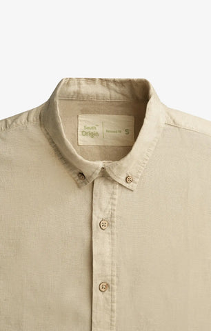 COTTON LINEN TEXTURE BEIGE SHIRT