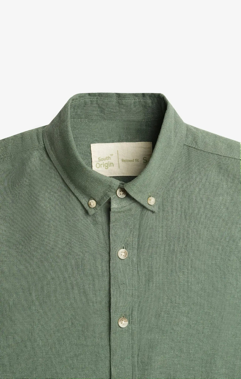 COTTON LINEN HUNTER GREEN SHIRT