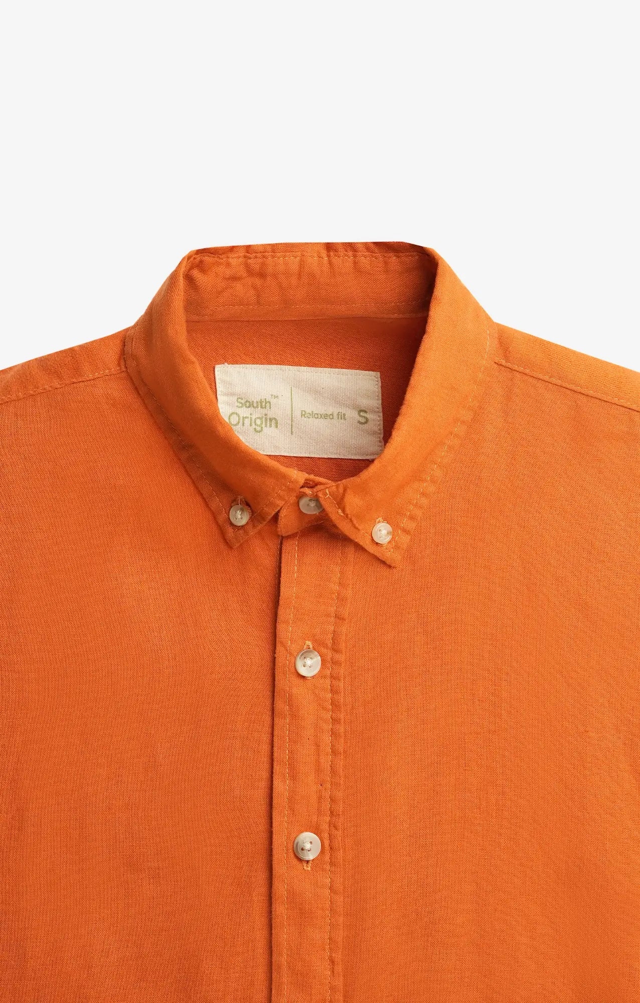COTTON LINEN CARROT ORANGE SHIRT