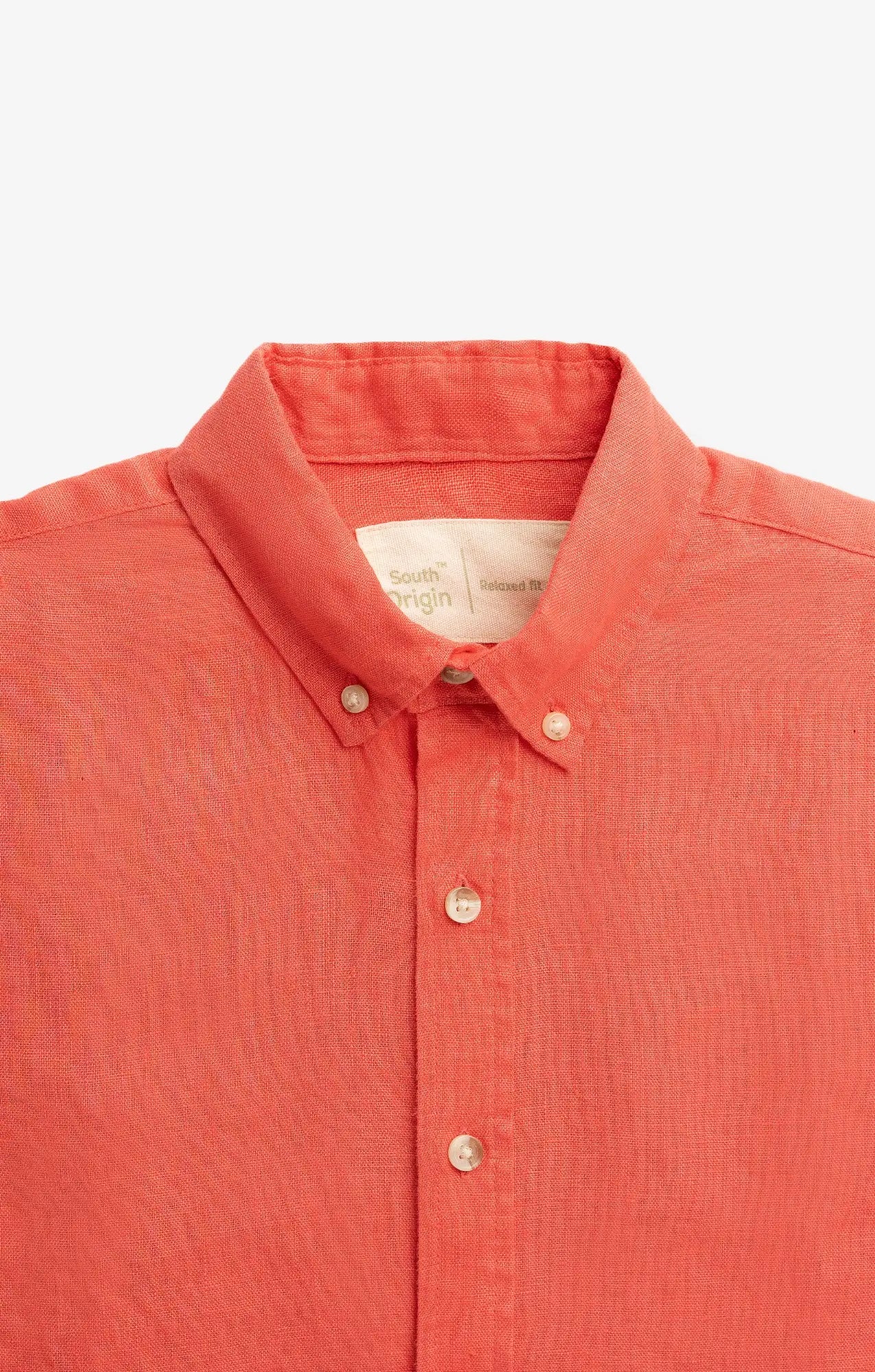 VELAIR LINEN PEACH ORANGE SHIRT