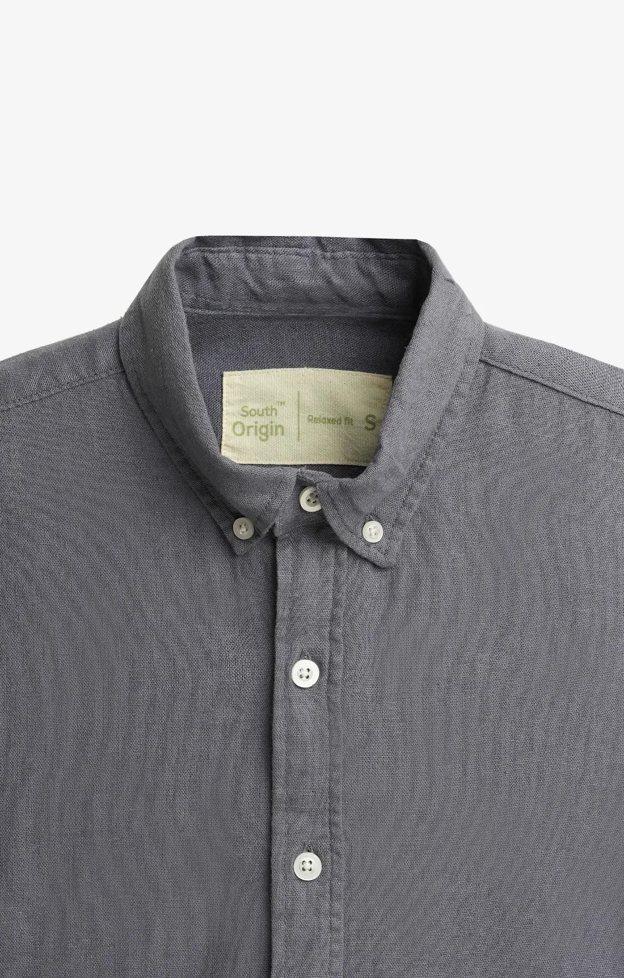 COTTON LINEN SLATE BLUE SHIRT