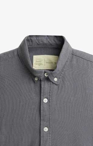 COTTON LINEN SLATE BLUE SHIRT