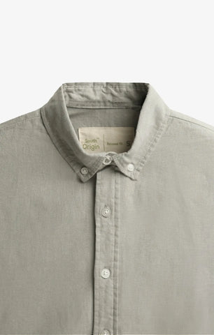COTTON LINEN STEEL GREY SHIRT