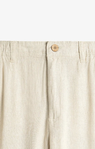 COTTON LINEN DESSERT BEIGE PANTS