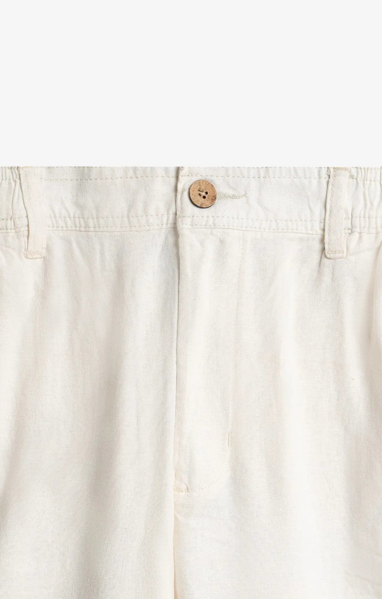 COTTON LINEN PEARL WHITE PANTS