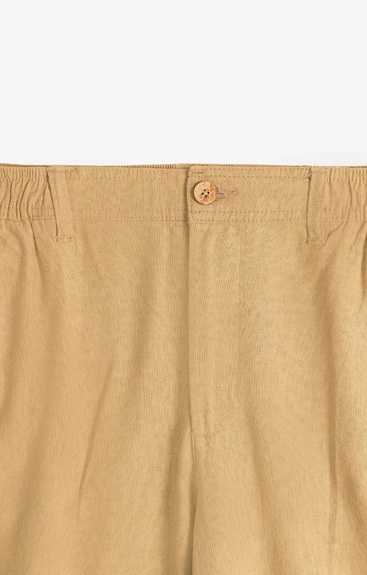 COTTON LINEN CAMEL BROWN PANTS