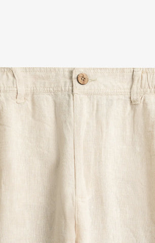 VELAIR LINEN CREAM PANTS