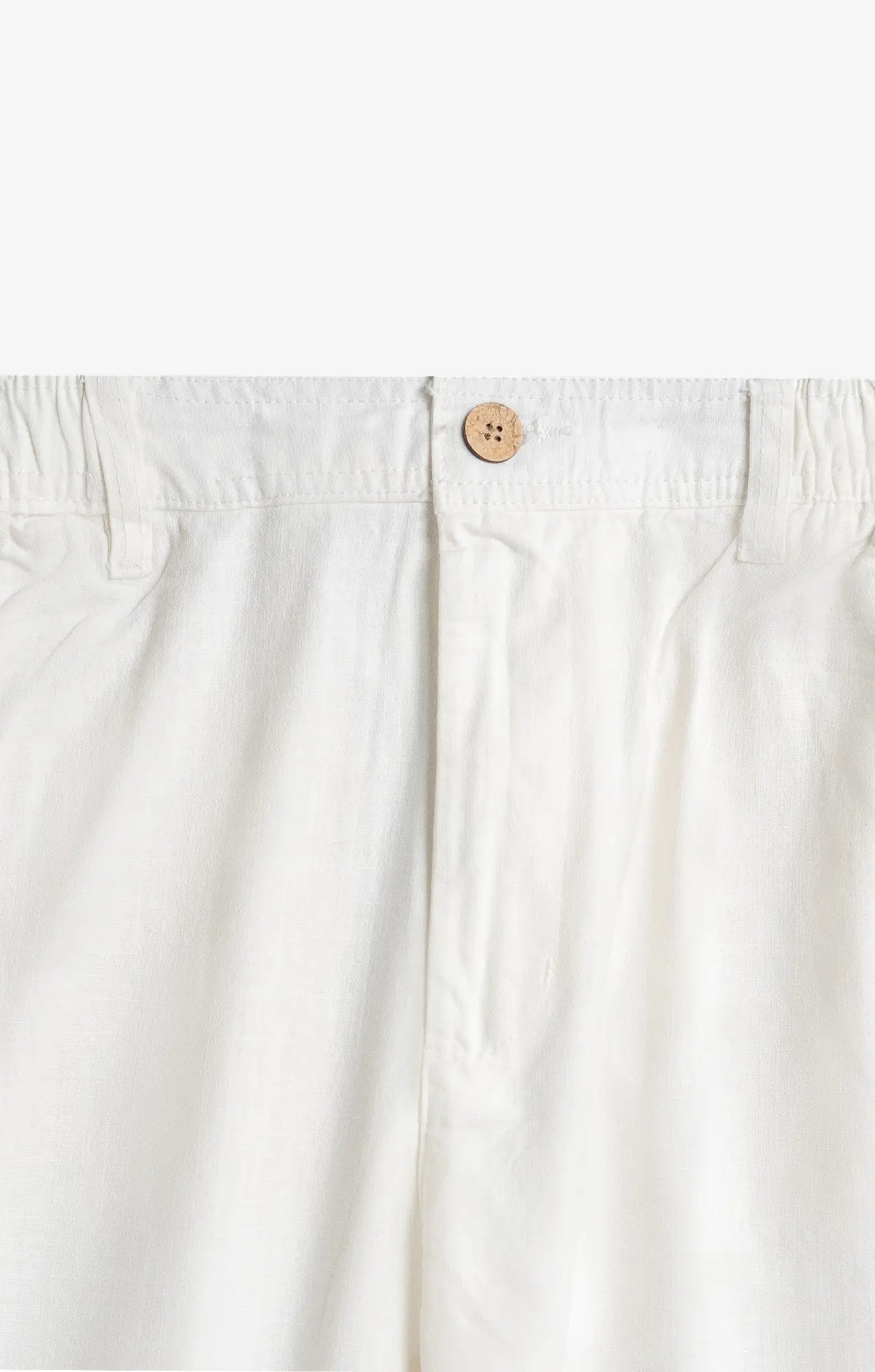 COTTON LINEN TEXTURE WHITE PANTS