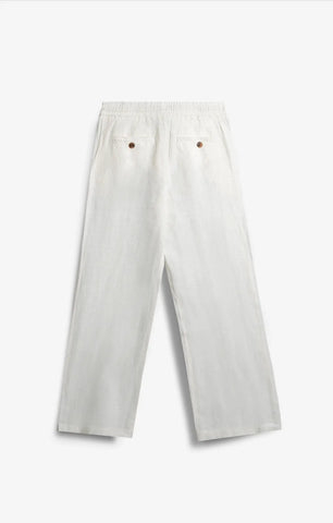 VELAIR LINEN OFF WHITE TROUSERS