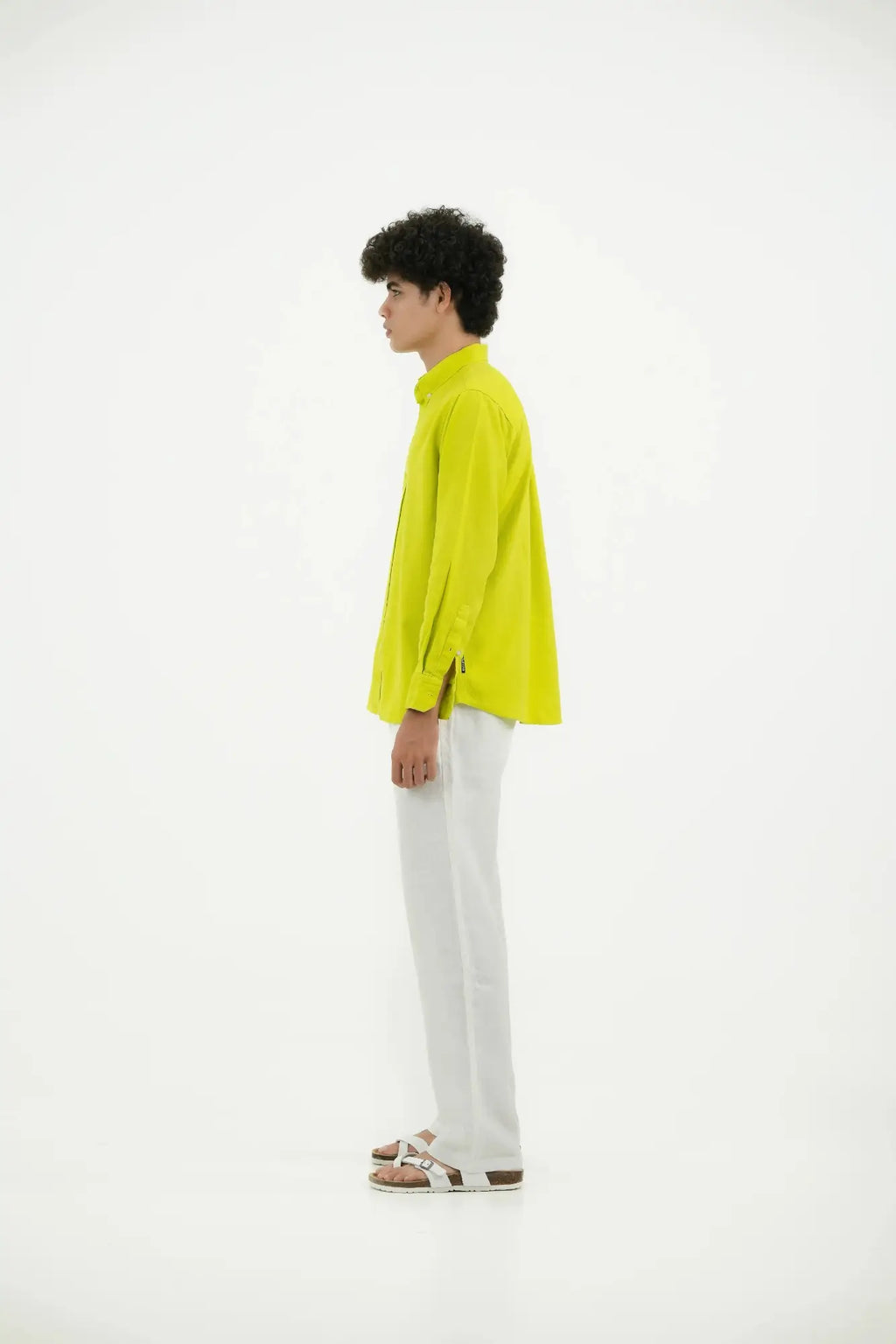 COTTON LINEN NEON GREEN SHIRT