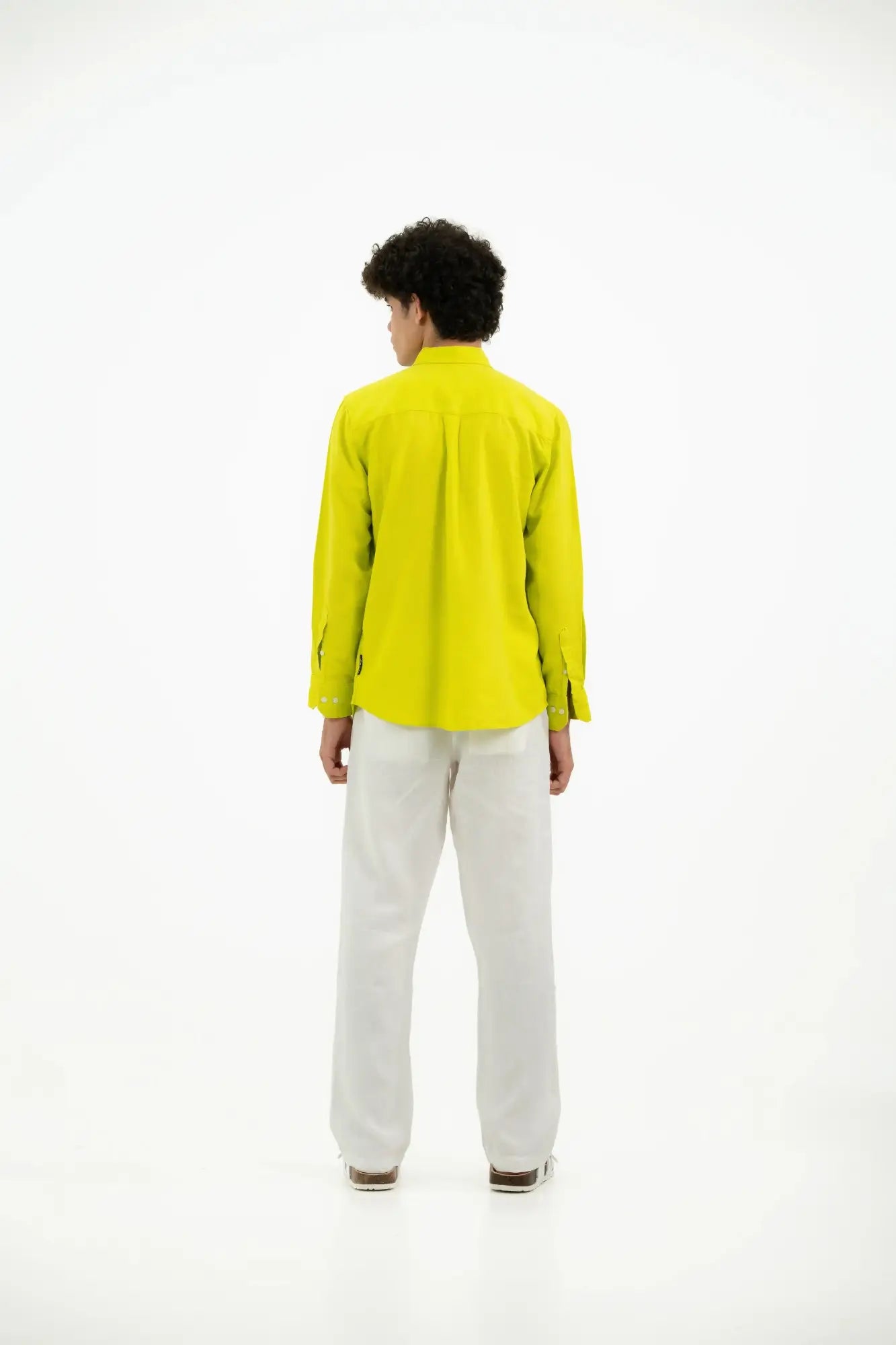 COTTON LINEN NEON GREEN SHIRT