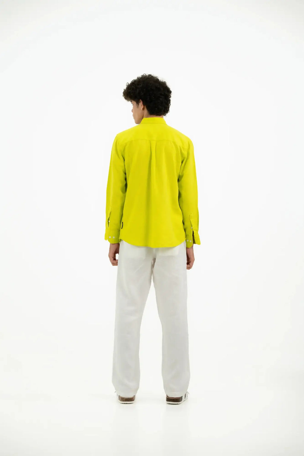 COTTON LINEN NEON GREEN SHIRT