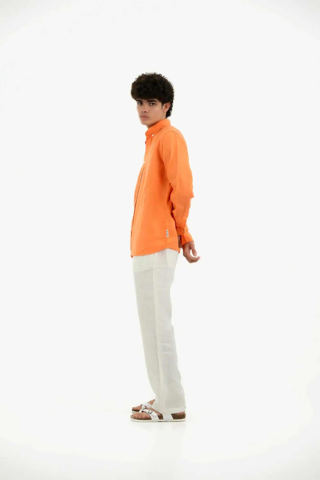 VELAIR LINEN ORANGE SHIRT