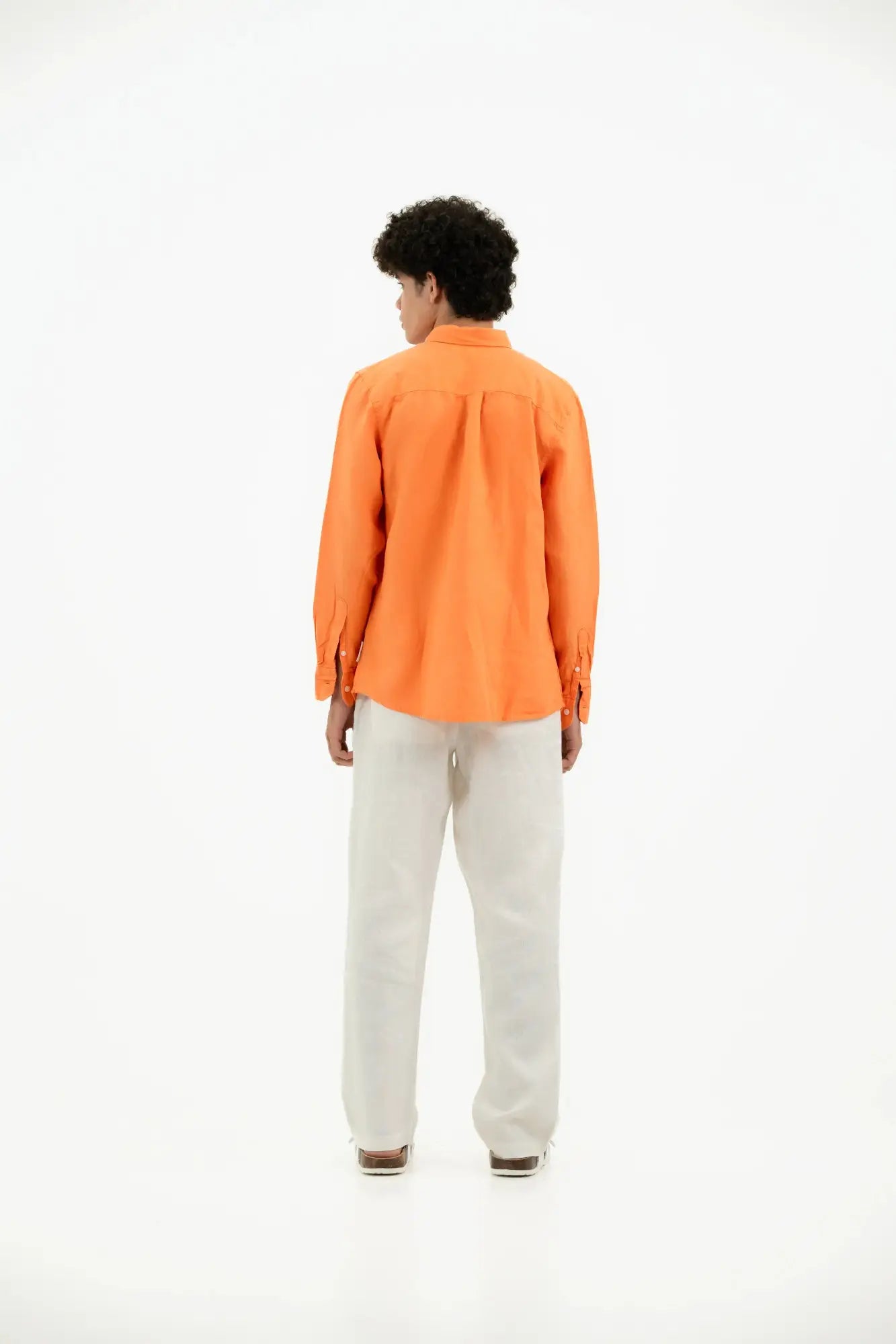 VELAIR LINEN NEON ORANGE SHIRT