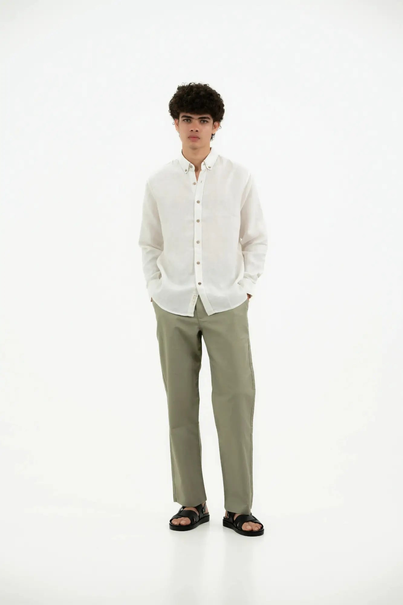 VELAIR LINEN PAPPER WHITE SHIRT