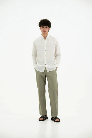 VELAIR LINEN PAPPER WHITE SHIRT