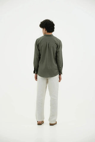 VELAIR LINEN SAGE GREEN SHIRT