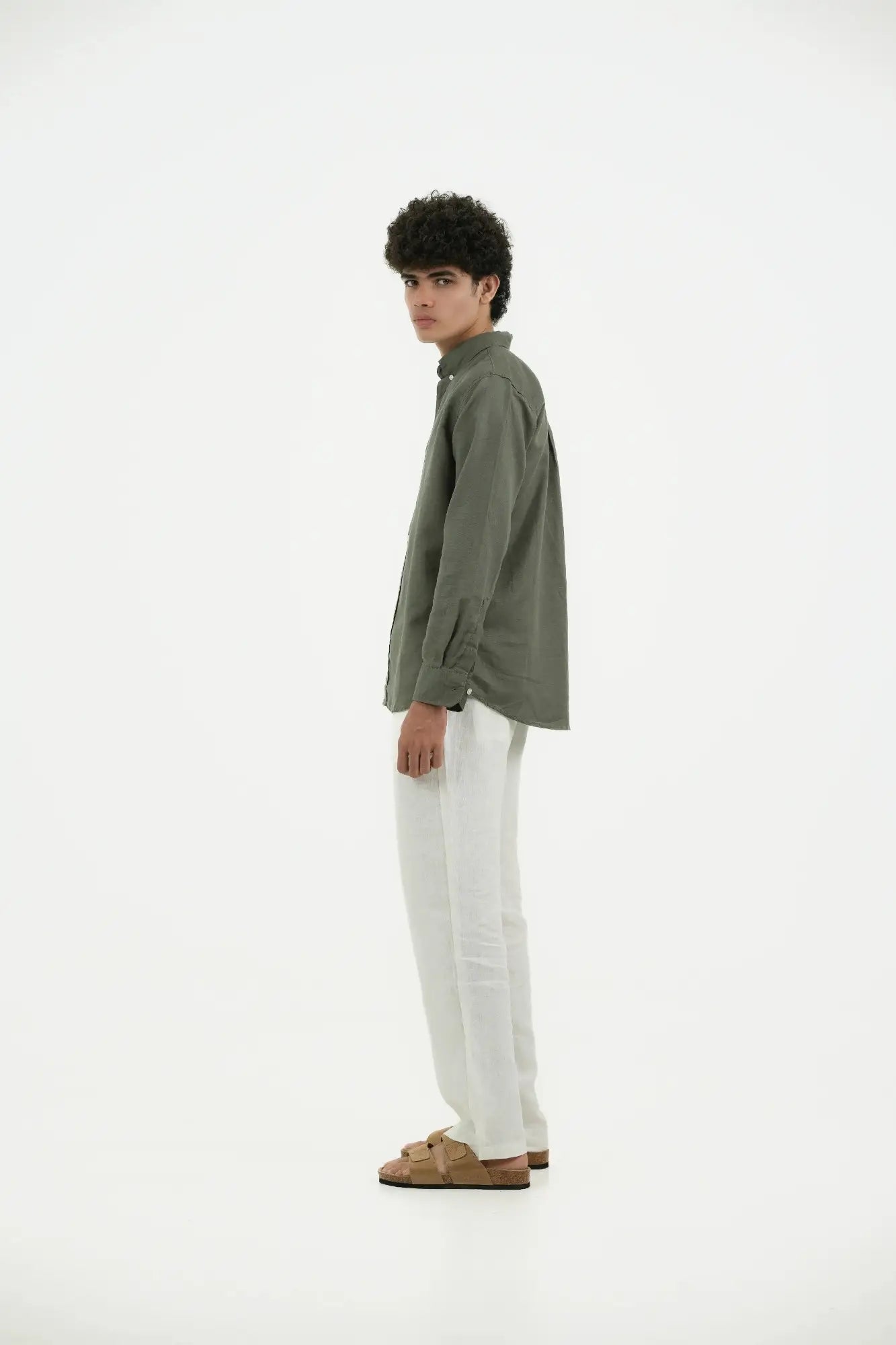 VELAIR LINEN SAGE GREEN SHIRT
